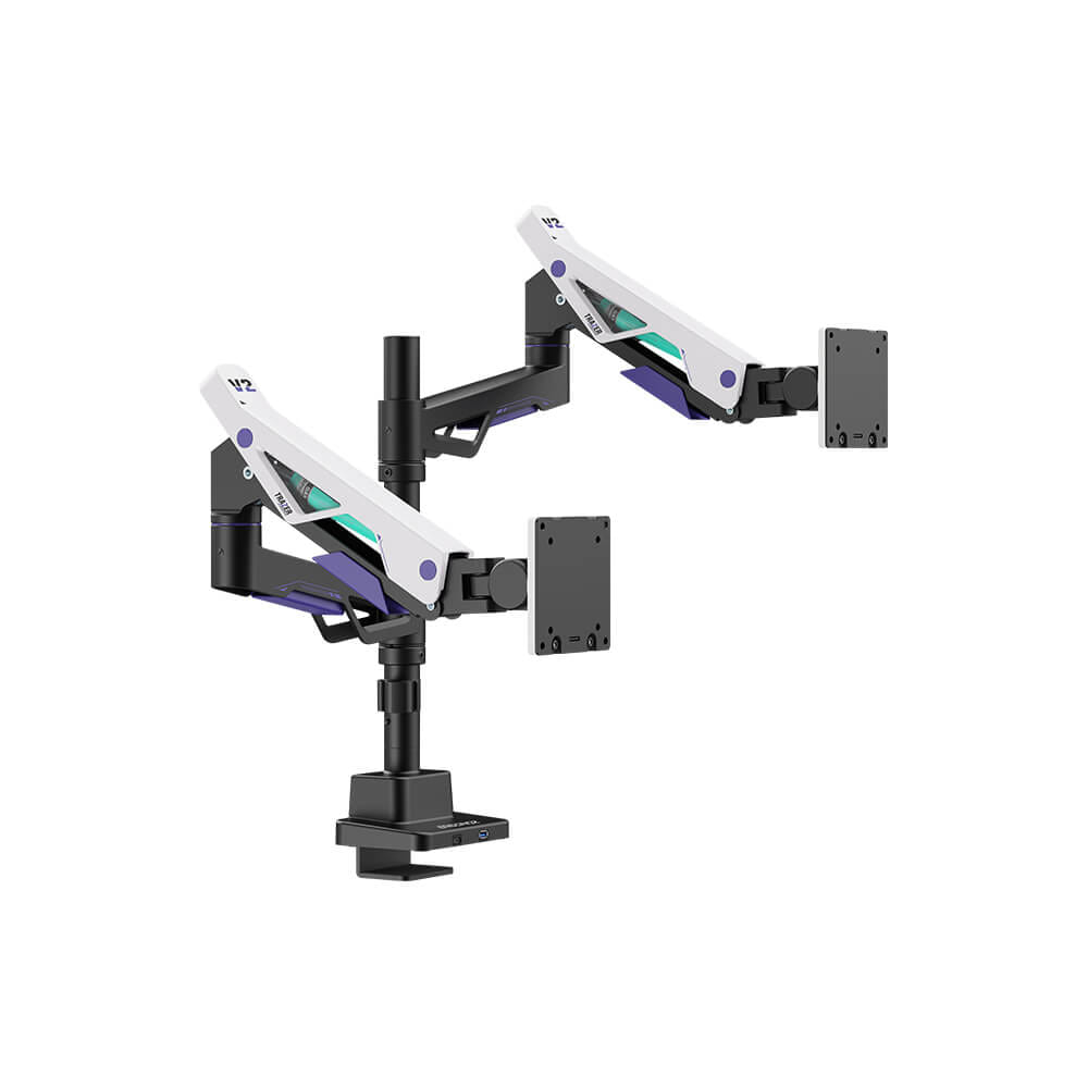 แขนจับจอ ERGONOZ รุ่น TRAZER V.2 แขนคู่ สำหรับหน้าจอ 24 - 57 นิ้ว สีดำด้าน, ขาวด้าน และม่วง (EGN-TRAZERV2-D)_0