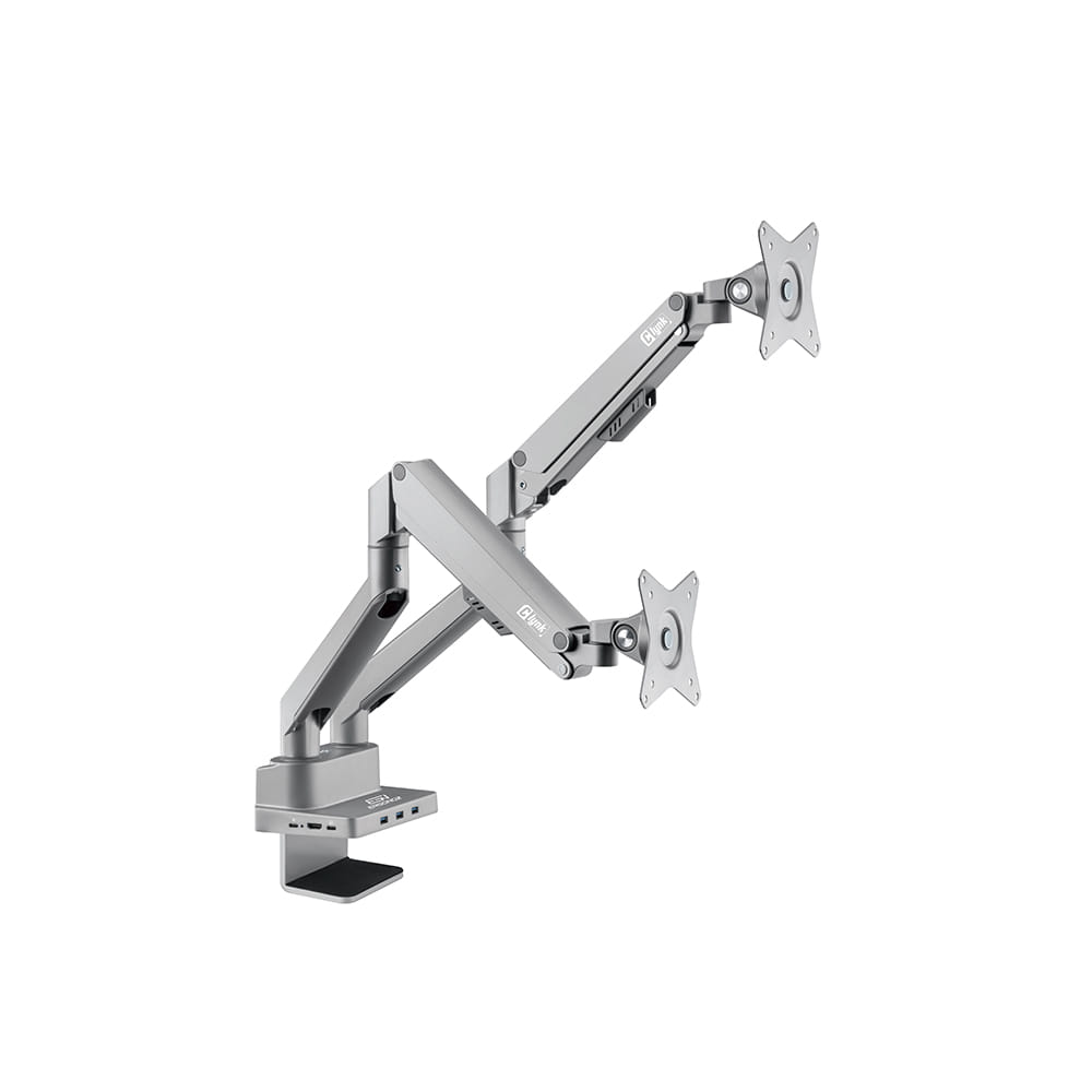 แขนจับจอ ERGONOZ รุ่น CLYNKARM 6 IN 1 DOCKING STATION แขนคู่ สำหรับหน้าจอ 17 - 32 นิ้ว สีเงิน (EGN-CLYNKARM01-D-SV-DOCK)