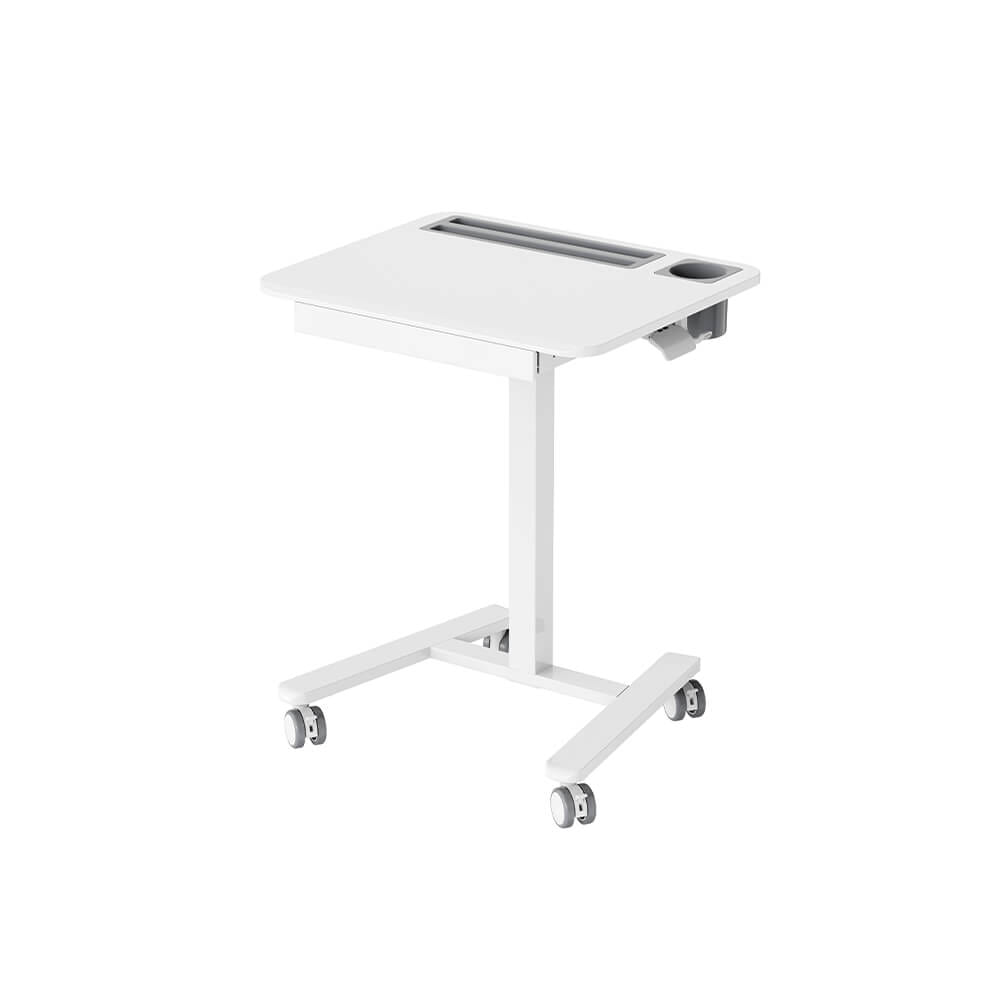 โต๊ะทำงานปรับระดับได้ มีแท่นวาง ลิ้นชัก และล้อเลื่อน ERGONOZ EGN-STA06-W, สีขาว (MULIT-PURPOSE MOBILE DESK WITH TABLE STAND & DRAWER)_1