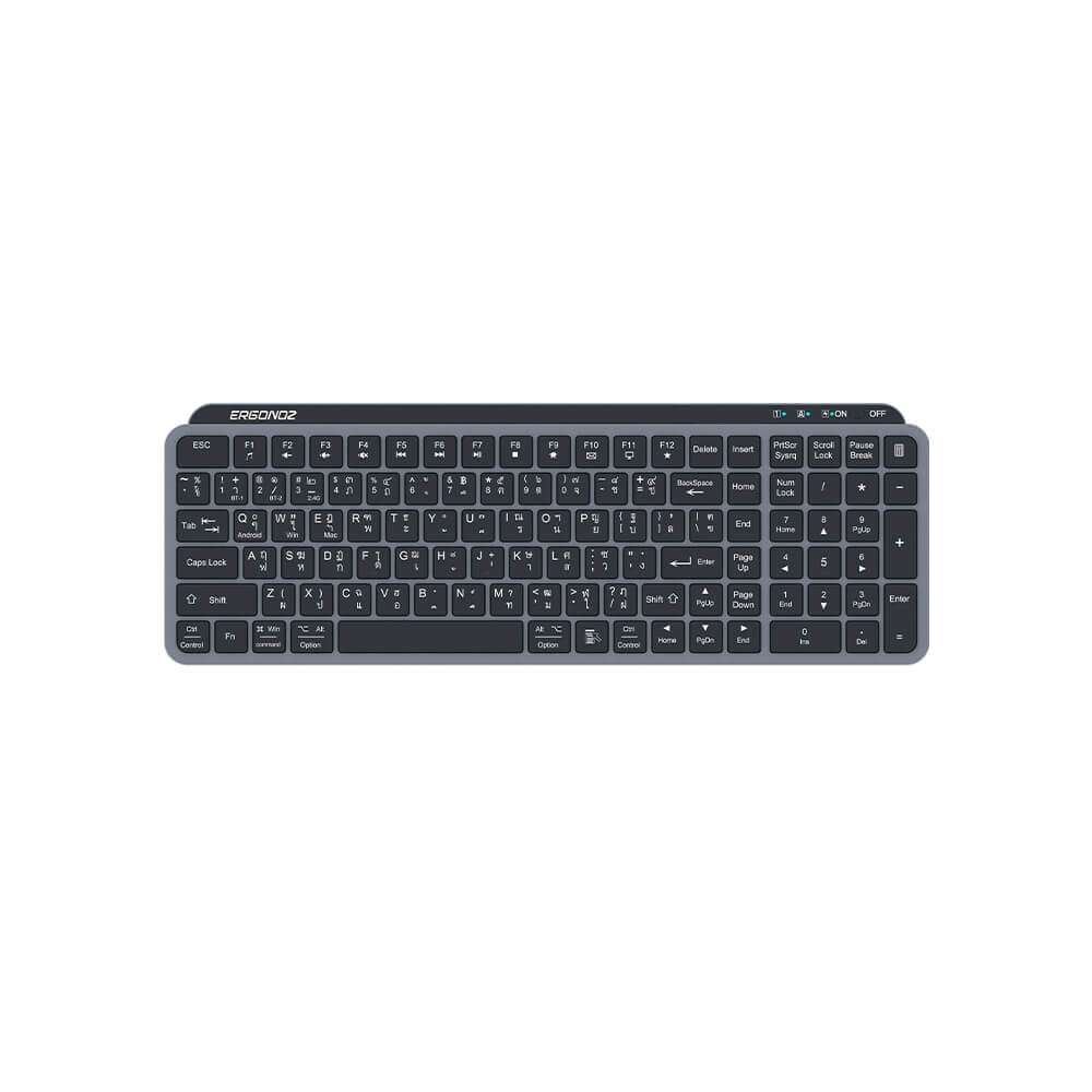 คีย์บอร์ดไร้สาย, ERGONOZ EGN-KB01, สีดำ (KEYBOARD 01 2 ระบบ รองรับทั้ง 2.4GHZ และ BLUETOOTH)_1