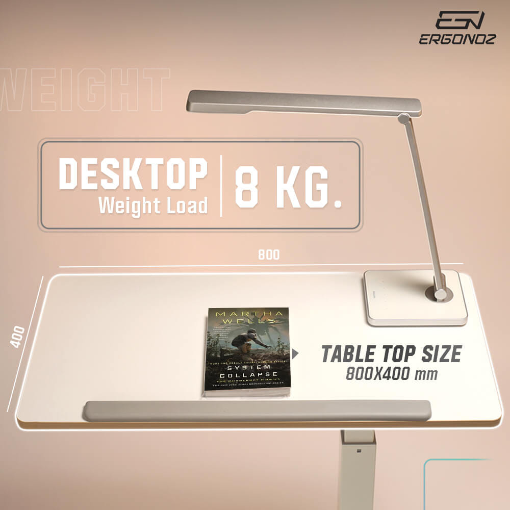 โต๊ะทำงานปรับระดับ มีล้อเลื่อน ERGONOZ EGN-STA04-W, สีขาว (STANDING LAPTOP DESK)_2