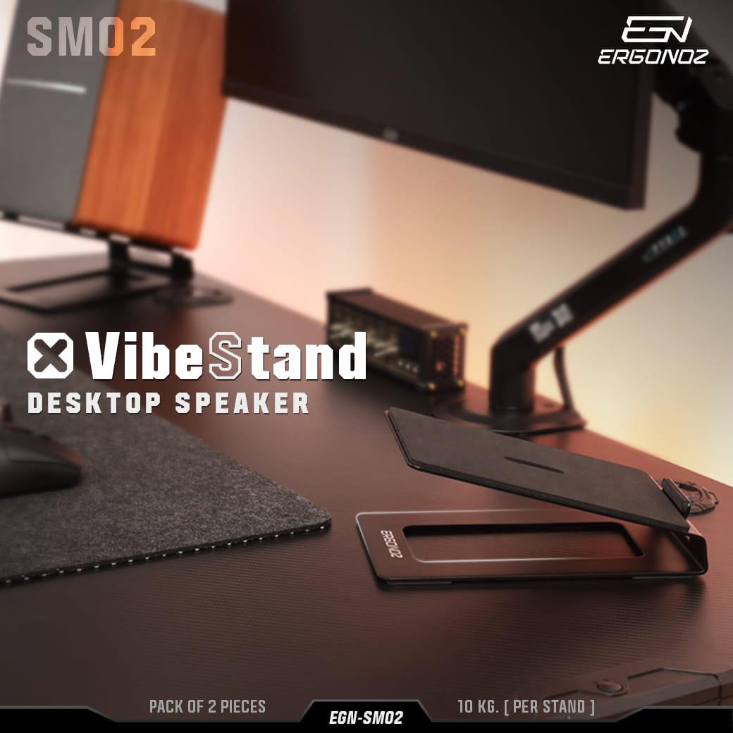 ขาตั้งลำโพง ERGONOZ EGN-SM02-B 1 คู่, สีดำ (VIBE STAND 02)_2