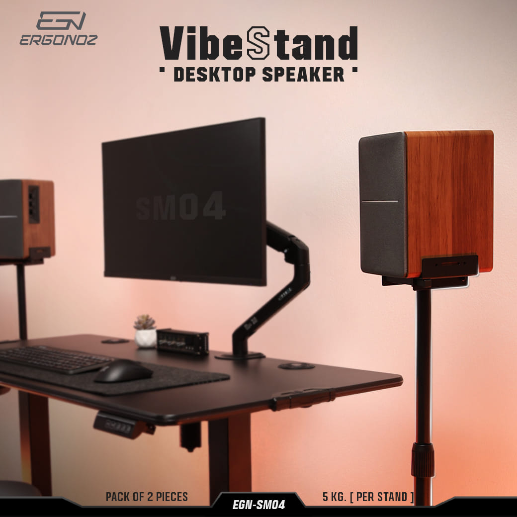 ขาตั้งลำโพง ERGONOZ EGN-SM04-B 1 คู่, สีดำ (VIBE STAND 04)_2