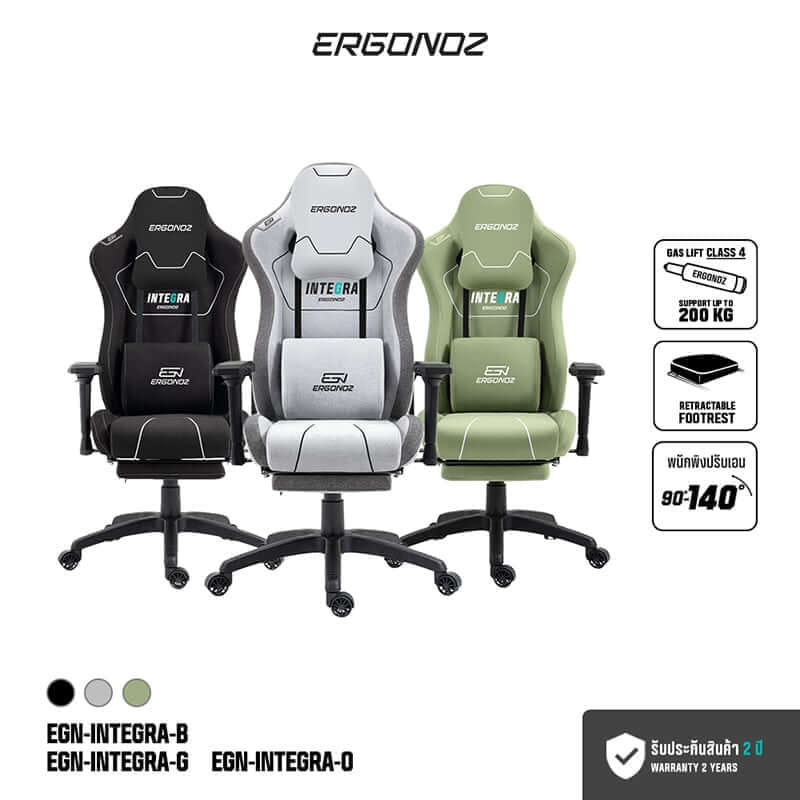 เก้าอี้เกมมิ่ง ERGONOZ EGN-INTEGRA-B สีดำ (INTEGRA GAMING CHAIR)_3