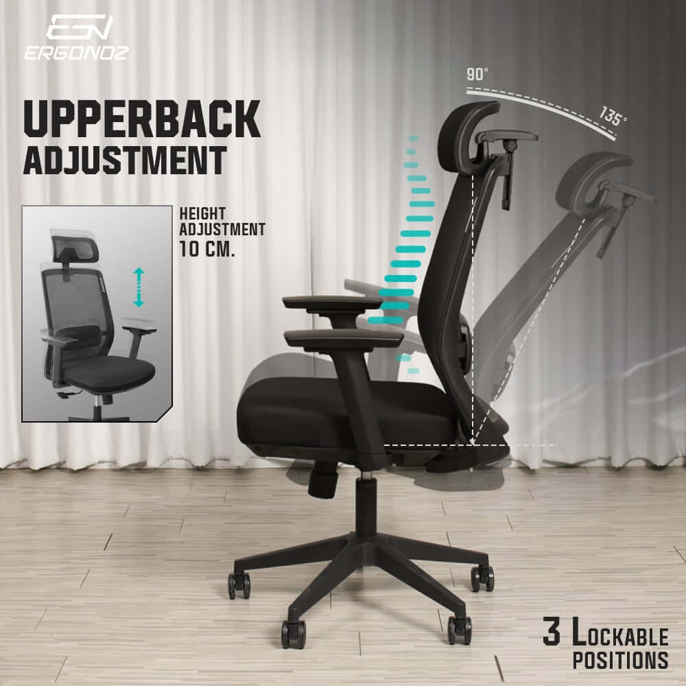 เก้าอี้ทำงาน เก้าอี้สุขภาพ ERGONOZ EGN-UNO-B สีดำ (UNO ERGONOMIC CHAIR)_3