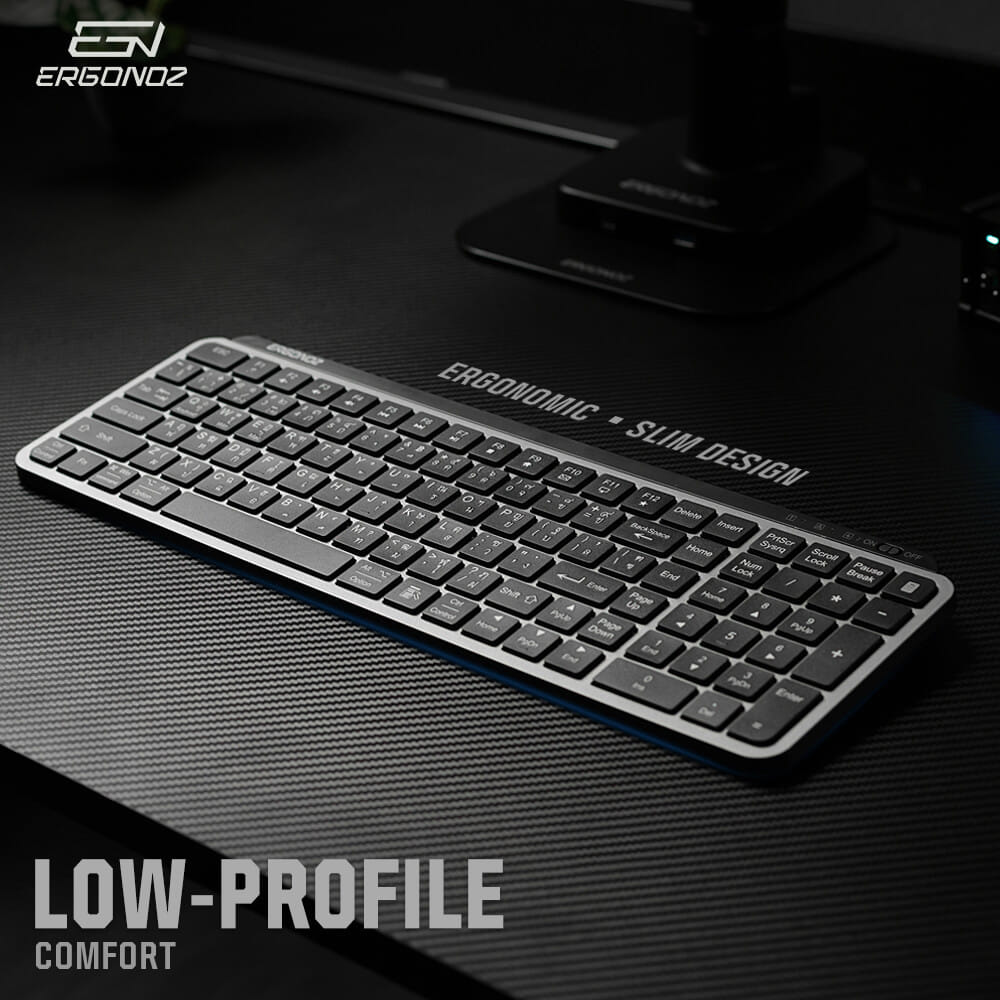 คีย์บอร์ดไร้สาย, ERGONOZ EGN-KB01, สีดำ (KEYBOARD 01 2 ระบบ รองรับทั้ง 2.4GHZ และ BLUETOOTH)_3