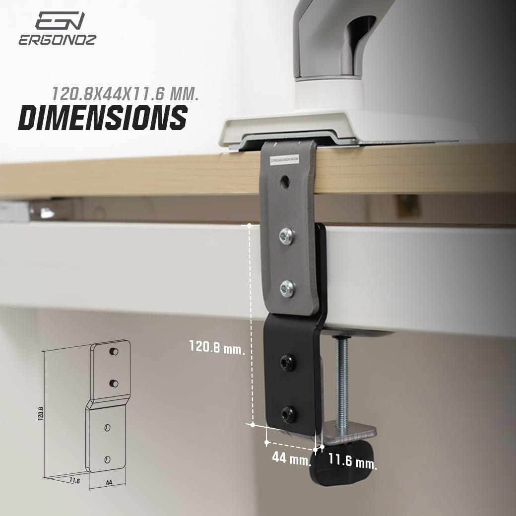อแดปเตอร์เสริมฐานแขนจับจอ ERGONOZ EGN-ACC22, สีดำ (ADAPTER CLAMP)_3