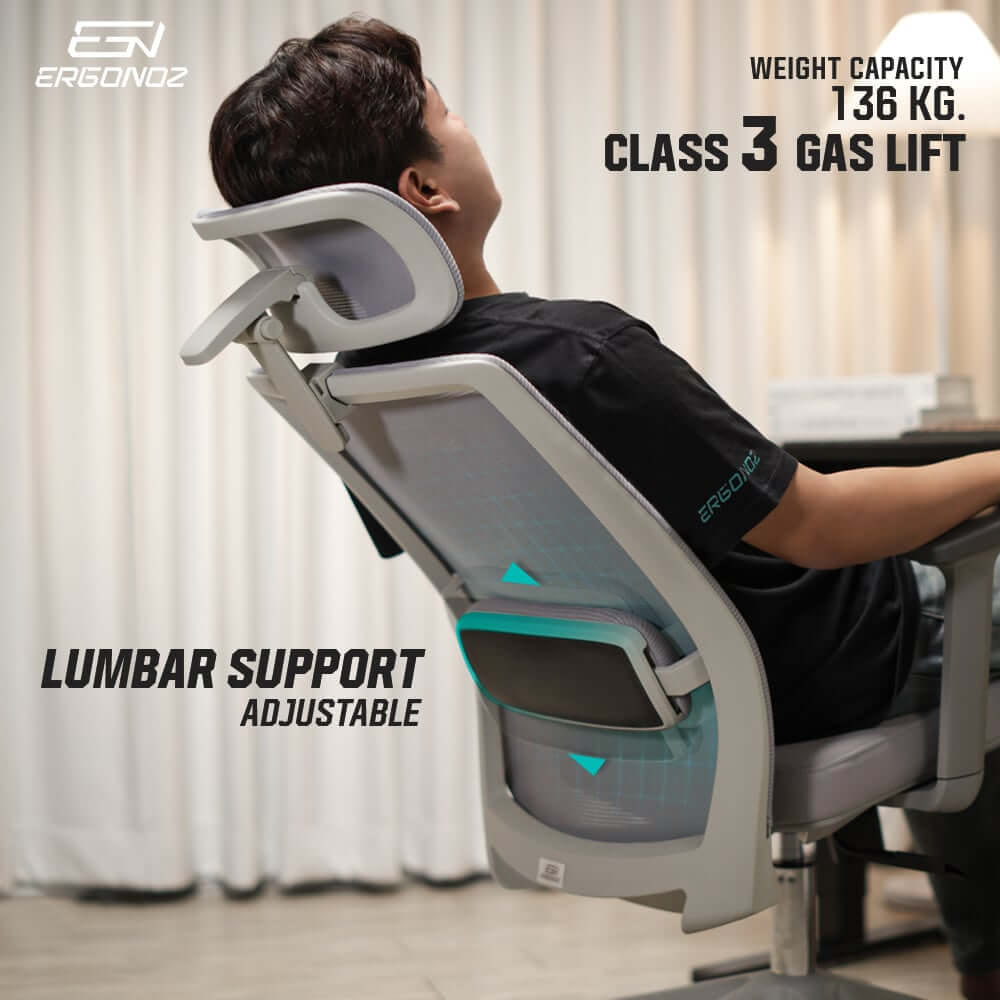 เก้าอี้ทำงาน เก้าอี้สุขภาพ ERGONOZ EGN-UNO-B สีดำ (UNO ERGONOMIC CHAIR)_4