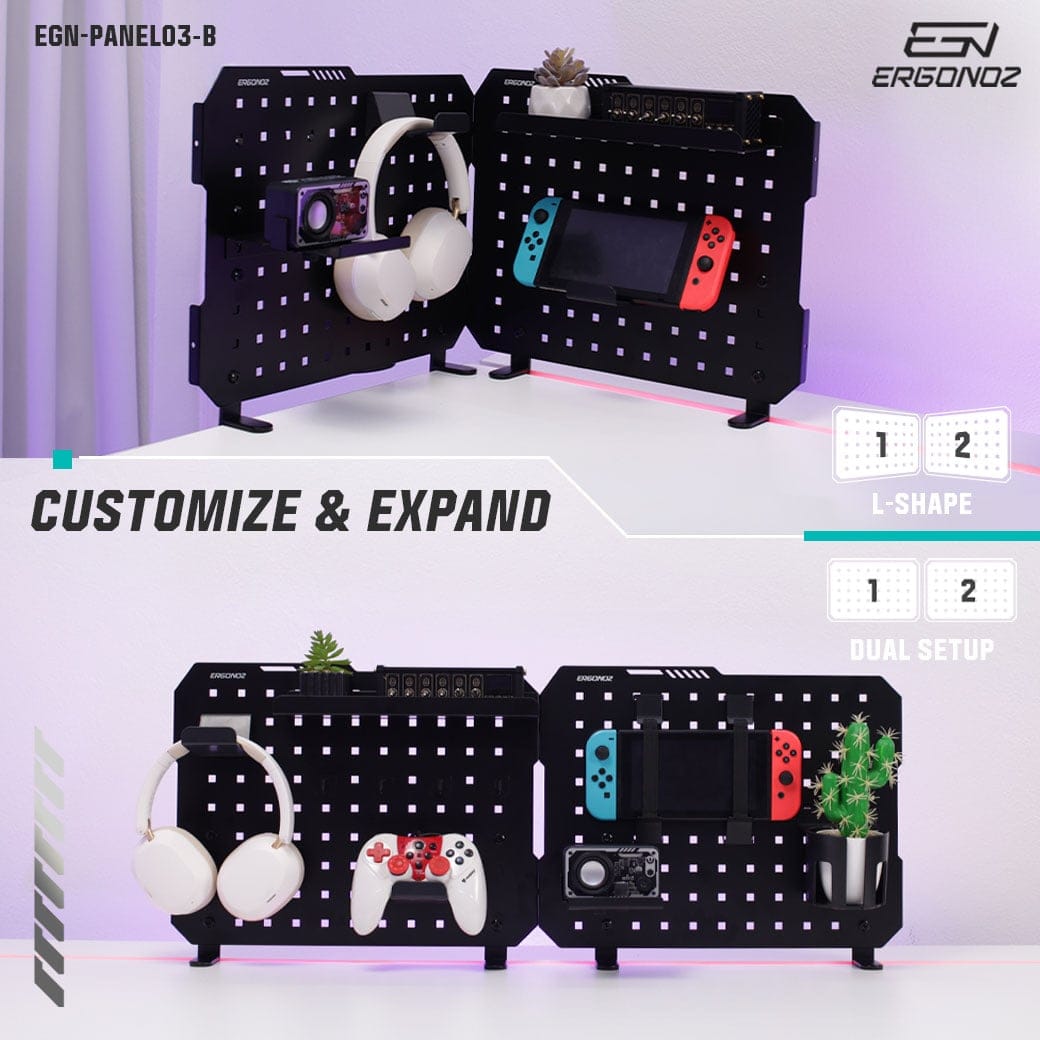 แผงบอร์ดสำหรับแขวนอุปกรณ์ ERGONOZ EGN-PANEL03-B-EX, สีดำ (แผงบอร์ดแบบหนีบขอบโต๊ะ)_4