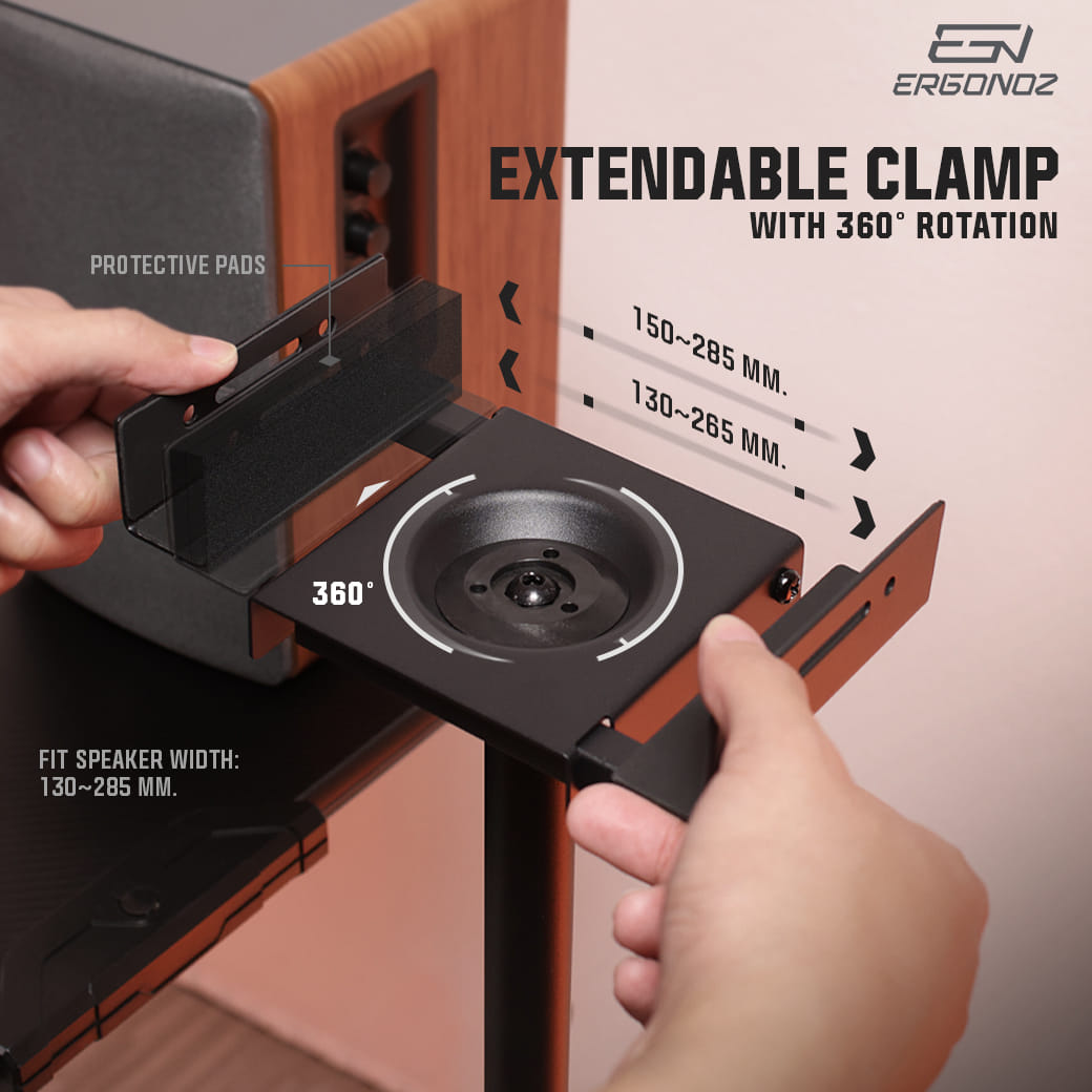 ขาตั้งลำโพง ERGONOZ EGN-SM04-B 1 คู่, สีดำ (VIBE STAND 04)_4