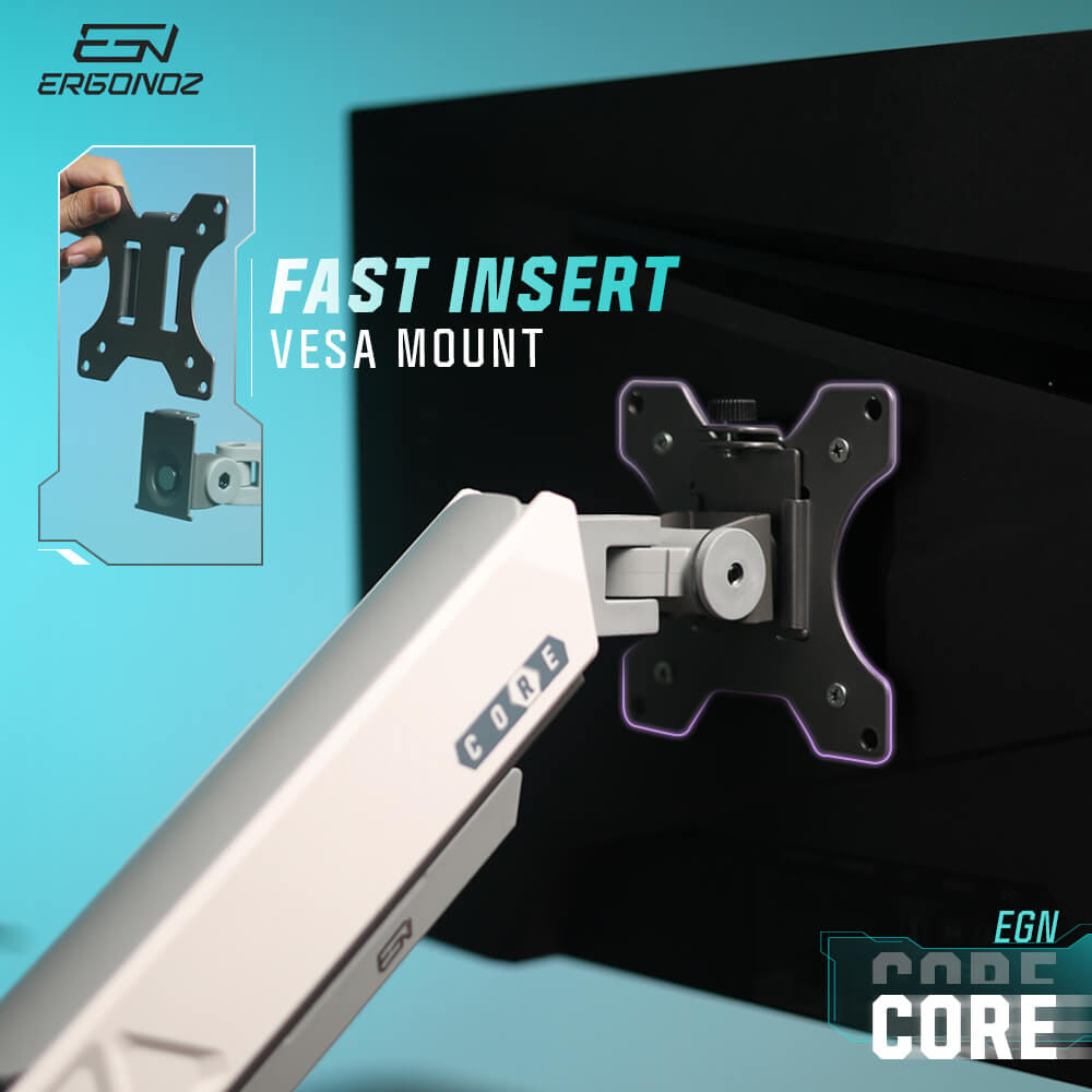 แขนจับจอ ERGONOZ รุ่น CORE แขนเดี่ยว สำหรับหน้าจอ 17 - 32 นิ้ว สีเทาเข้มและขาว (EGN-CORE-S-G)_5