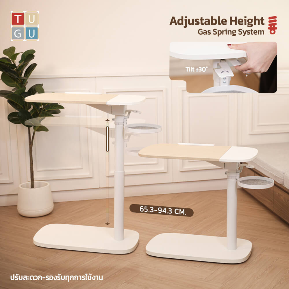 โต๊ะปรับระดับ เคลื่อนย้ายได้ ERGONOZ EGN-TG01 สีขาว (โต๊ะทำงานแบบยืน)_5