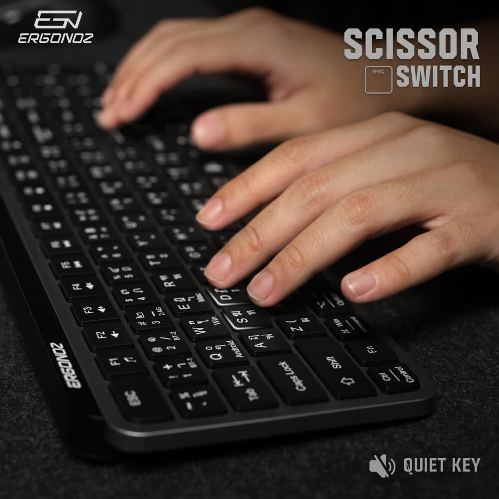 คีย์บอร์ดไร้สาย, ERGONOZ EGN-KB01, สีดำ (KEYBOARD 01 2 ระบบ รองรับทั้ง 2.4GHZ และ BLUETOOTH)_5