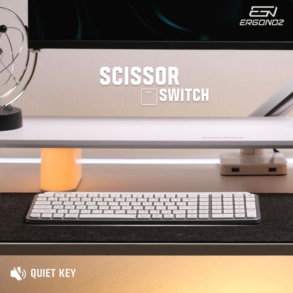 คีย์บอร์ดไร้สาย, ERGONOZ EGN-KB01-W, สีขาว (KEYBOARD 01 2 ระบบ รองรับทั้ง 2.4GHZ และ BLUETOOTH)_5