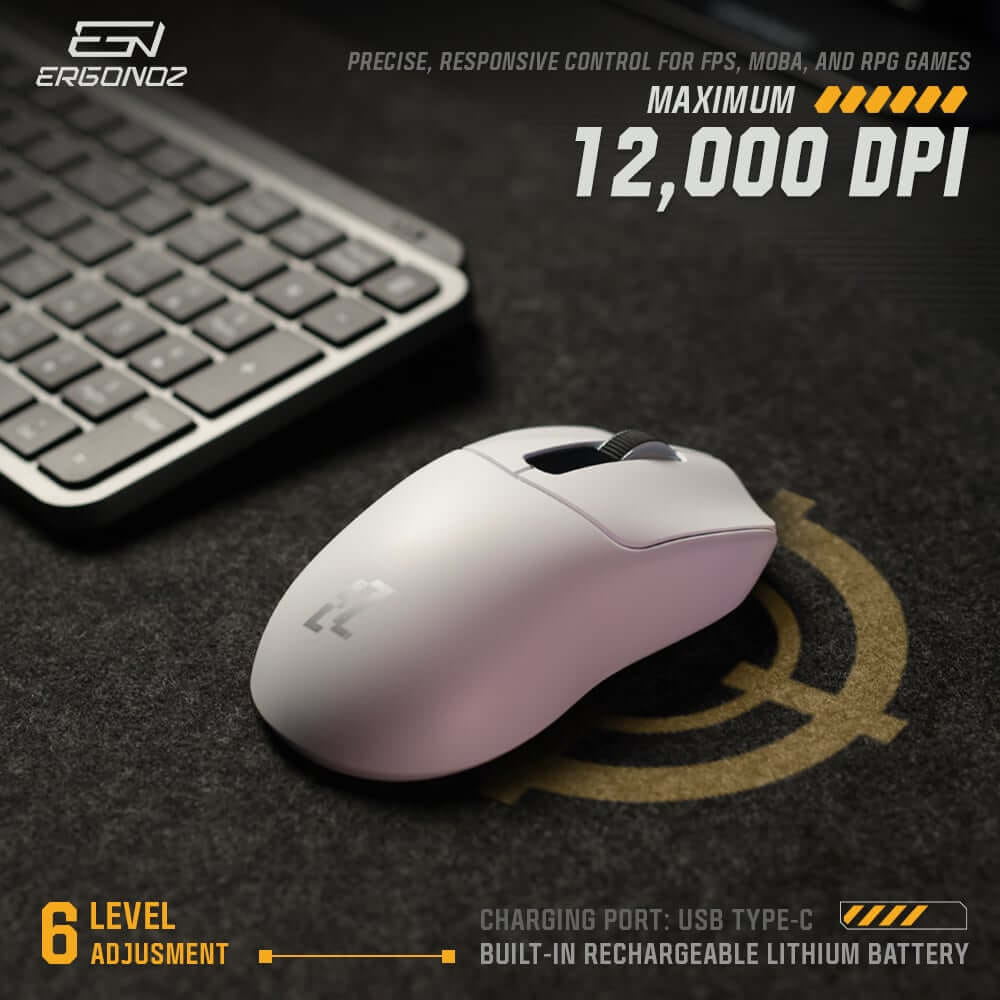 เมาส์เกมมิ่งไร้สาย, ERGONOZ EZ-VELOZ-EP1-B, สีดำ (EZZENTIAL GAMING MOUSE VELOZ ONE)