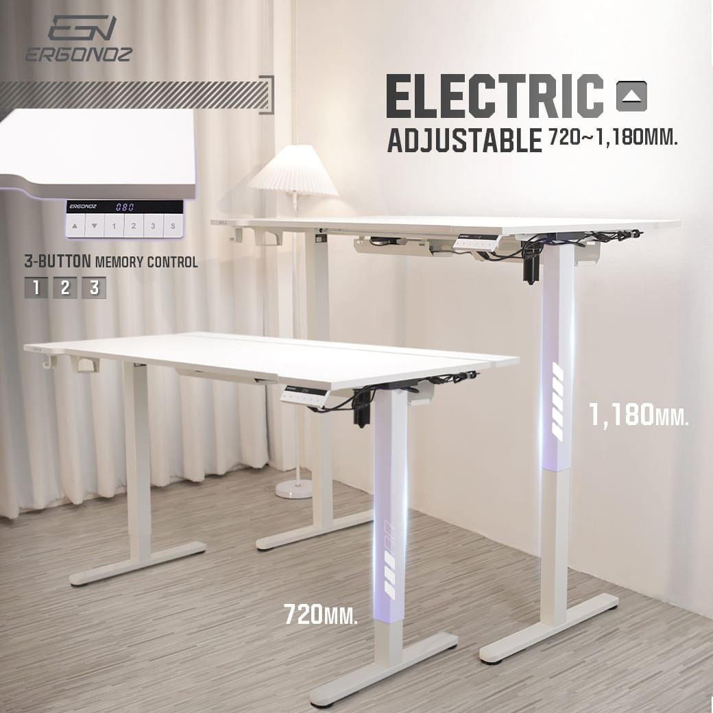 โต๊ะปรับระดับไฟฟ้า ERGONOZ EGN-ELSTA02-14070-W, สีขาว (INTEGRA ELECTRIC STANDING DESK)_5