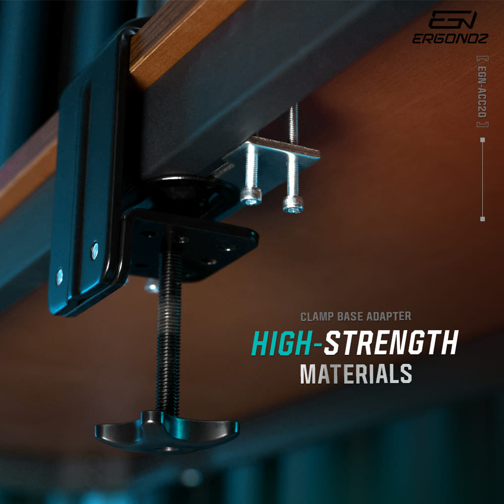 อุปกรณ์เสริมขาจับจอคอมแบบหนีบ ERGONOZ EGN-ACC20, สีเงิน (CLAMP BASE ADAPTER)_5