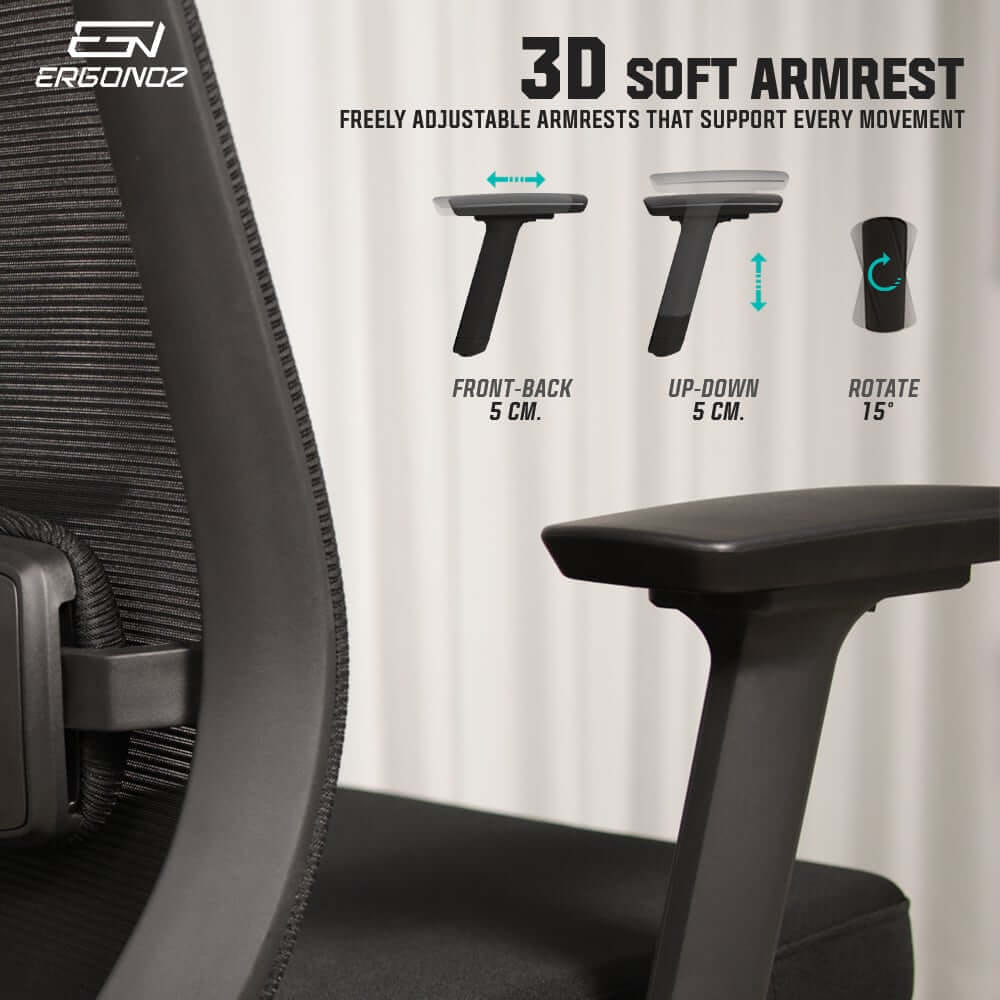 เก้าอี้ทำงาน เก้าอี้สุขภาพ ERGONOZ EGN-UNO-B สีดำ (UNO ERGONOMIC CHAIR)_6