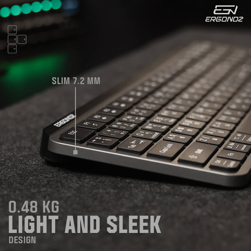 คีย์บอร์ดไร้สาย, ERGONOZ EGN-KB01, สีดำ (KEYBOARD 01 2 ระบบ รองรับทั้ง 2.4GHZ และ BLUETOOTH)_6