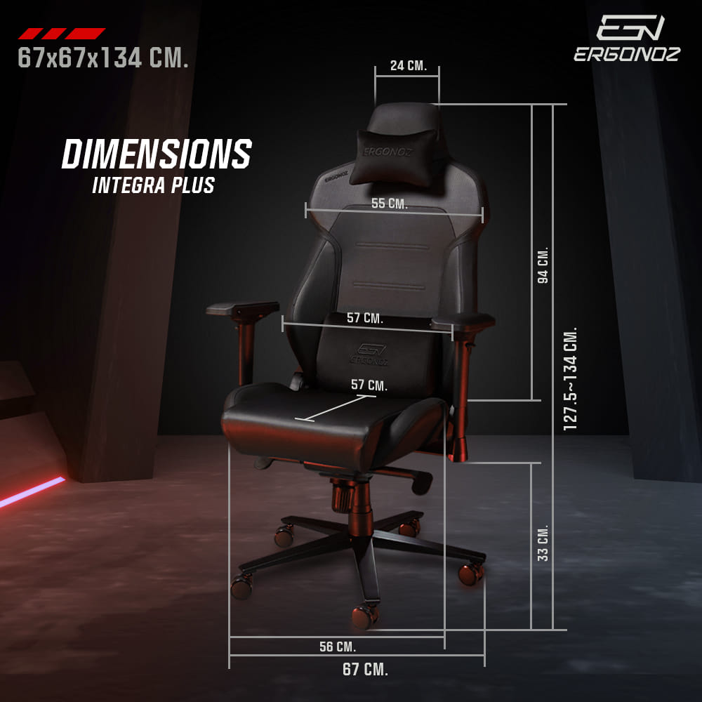 เก้าอี้เกมมิ่ง ERGONOZ EGN-INTEGRA-PLUS-B สีดำ (INTEGRA PLUS GAMING CHAIR)_6