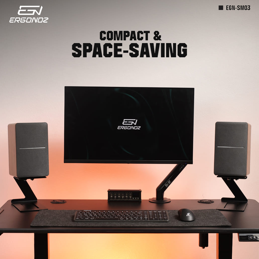 ขาตั้งลำโพง ERGONOZ EGN-SM03-B 1 คู่, สีดำ (VIBE STAND 03)_6