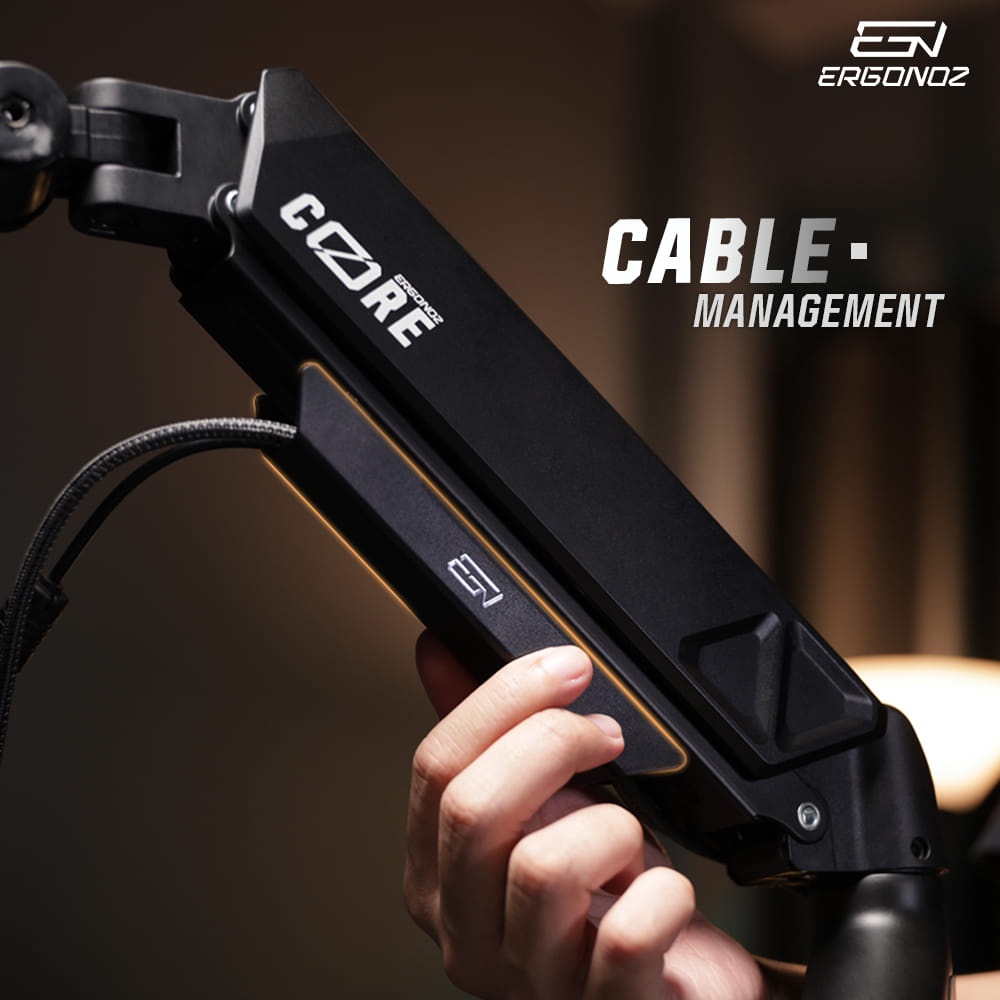 แขนจับจอ ERGONOZ รุ่น CORE แขนคู่ สำหรับหน้าจอ 17 - 32 นิ้ว สีดำ พร้อมที่วางแล็ปท็อป V.3 สีดำ (EGN-C-D-B-ACC01V3-B)_6