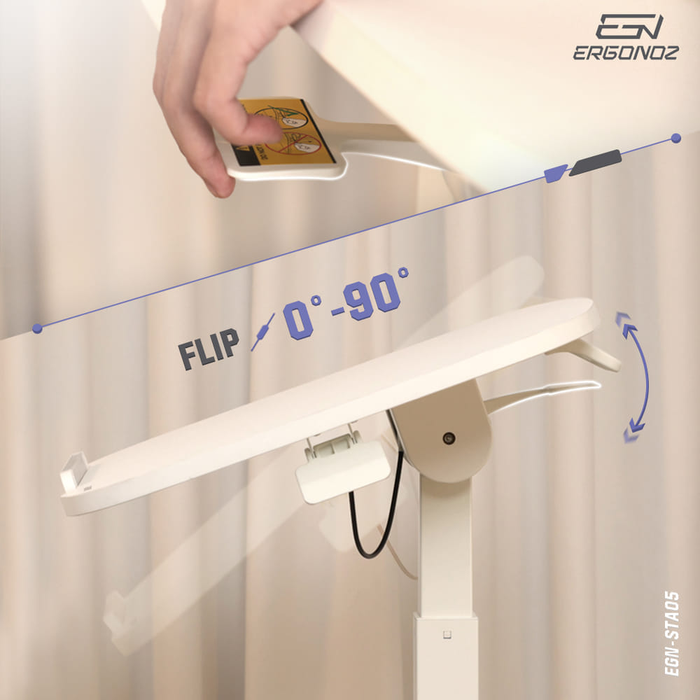 โต๊ะอเนกประสงค์แบบพับได้ มีล้อเลื่อน ERGONOZ EGN-STA05-B, สีดำ (MULTI-PURPOSE FOLDABLE DESK)