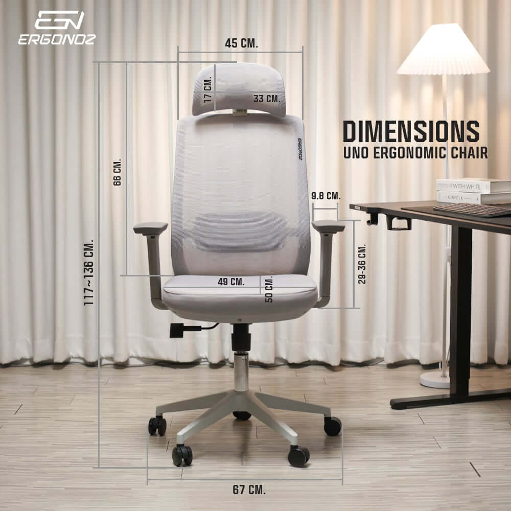 เก้าอี้ทำงาน เก้าอี้สุขภาพ ERGONOZ EGN-UNO-B สีดำ (UNO ERGONOMIC CHAIR)_7