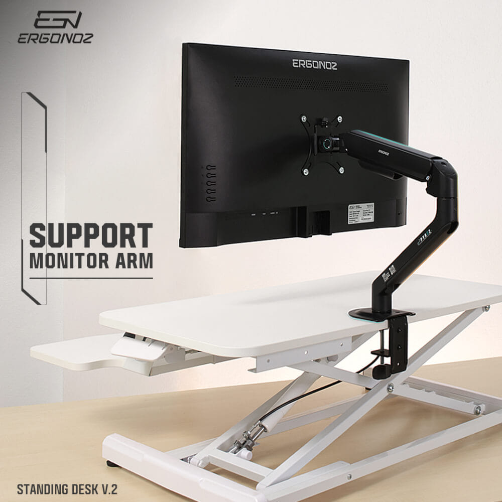 โต๊ะปรับระดับ โต๊ะทำงานแบบยืน ERGONOZ EGN-STA01V2-W, สีขาว (STANDING DESK CONVERTER V.2)_7