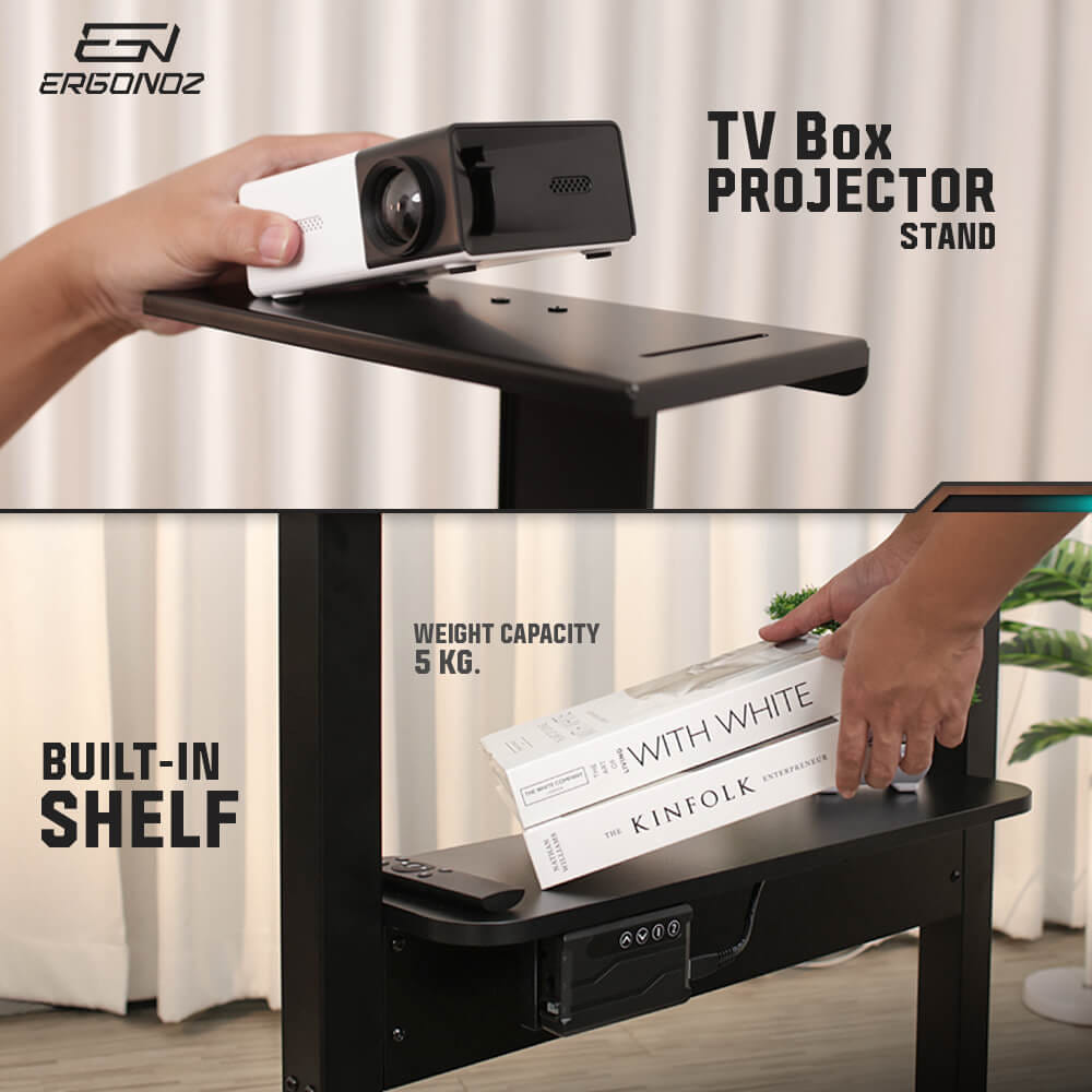 ขาตั้งจอทีวีปรับระดับ มีล้อเลื่อน ERGONOZ EGN-MOBIL02-EL-B, สีดำ_7