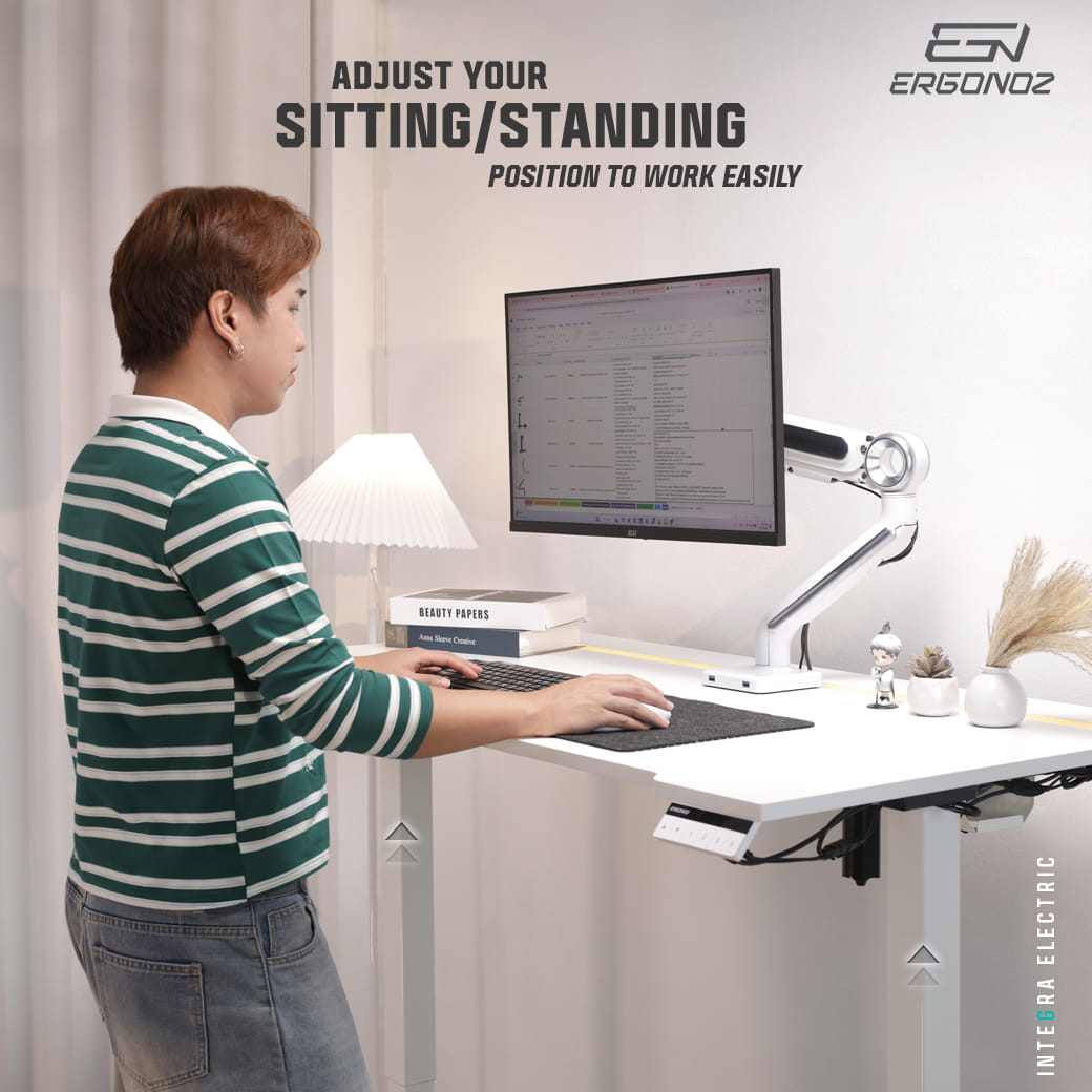 โต๊ะปรับระดับไฟฟ้า ERGONOZ EGN-ELSTA02-14070-W, สีขาว (INTEGRA ELECTRIC STANDING DESK)_7