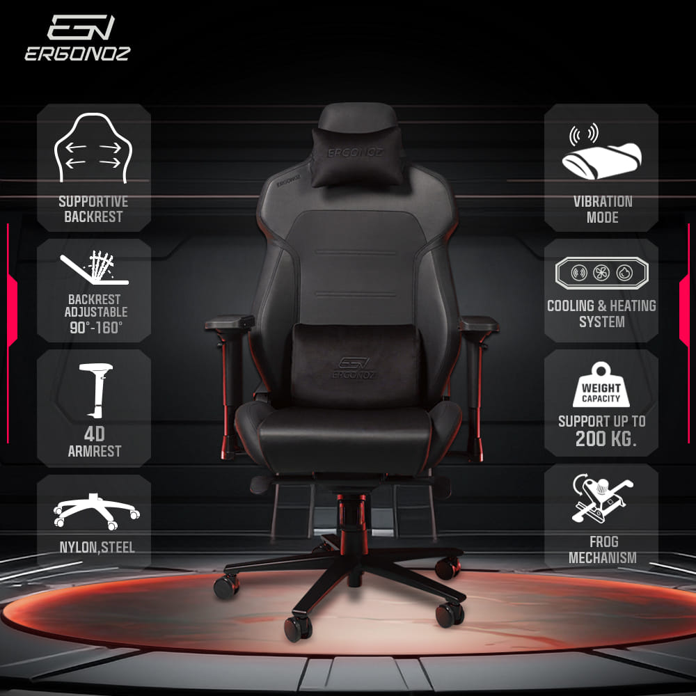 เก้าอี้เกมมิ่ง ERGONOZ EGN-INTEGRA-PLUS-B สีดำ (INTEGRA PLUS GAMING CHAIR)_8