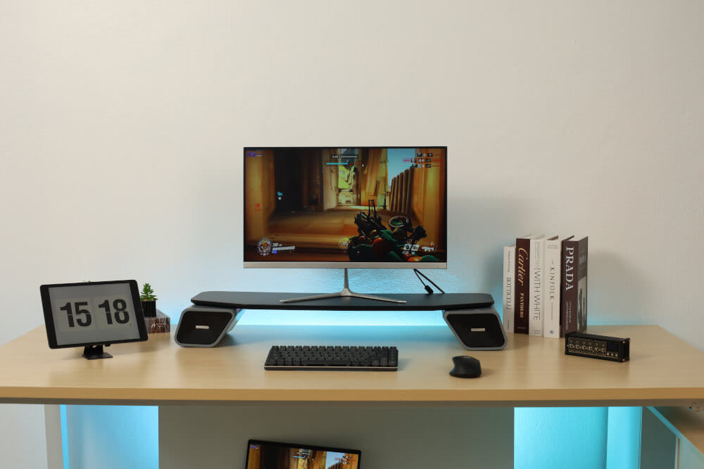 แท่นวางจอ ERGONOZ EGN-LEVATOR-LIFT-85-B, สีดำ (LEVATOR-LIFT มีลำโพงในตัวและไฟ RGB)_10