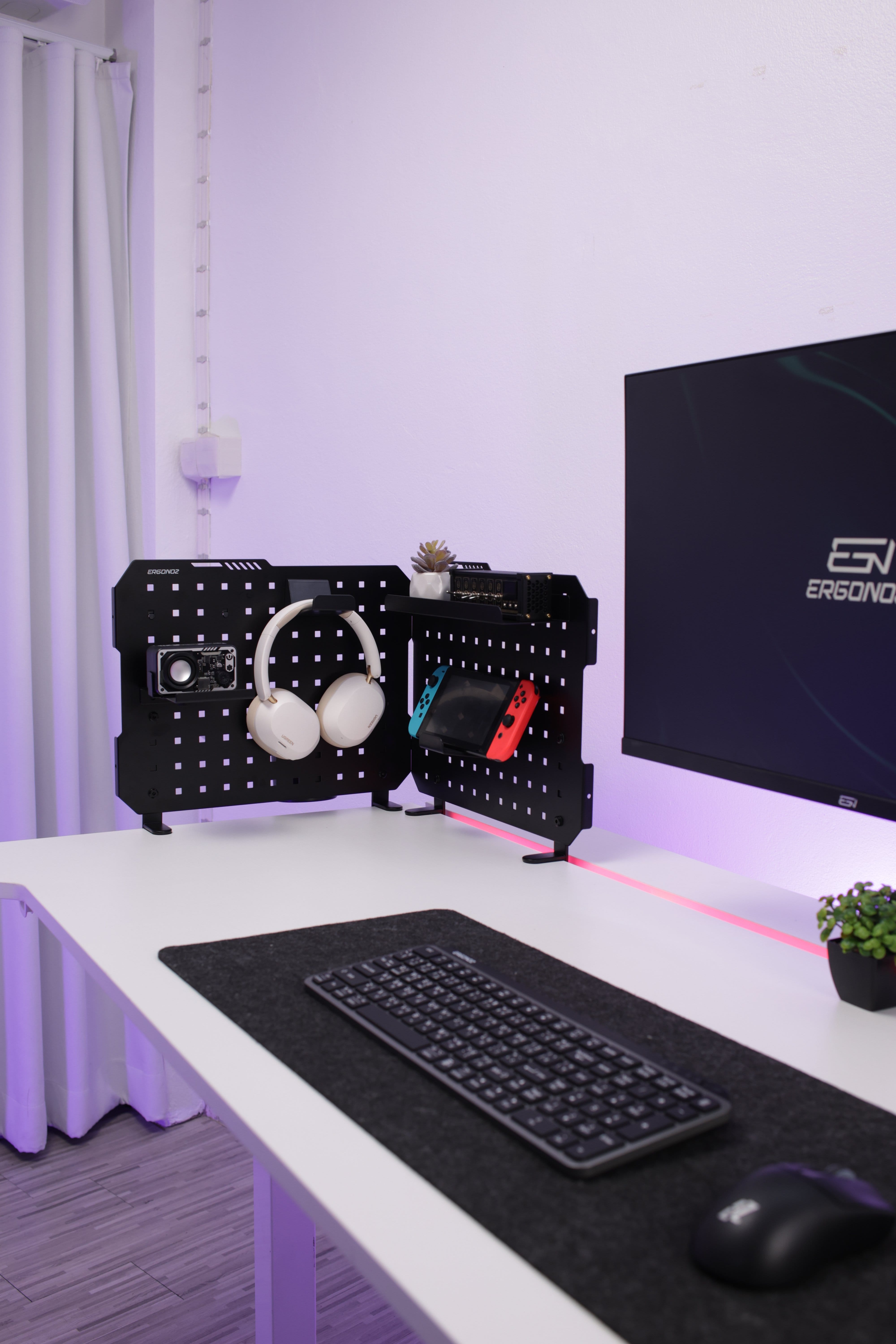 ชุดแผงบอร์ดสำหรับแขวนอุปกรณ์ ERGONOZ EGN-PANEL03-SET01-B, สีดำ (ชุดแผงบอร์ดแบบหนีบขอบโต๊ะ พร้อมอุปกรณ์เสริม)_8