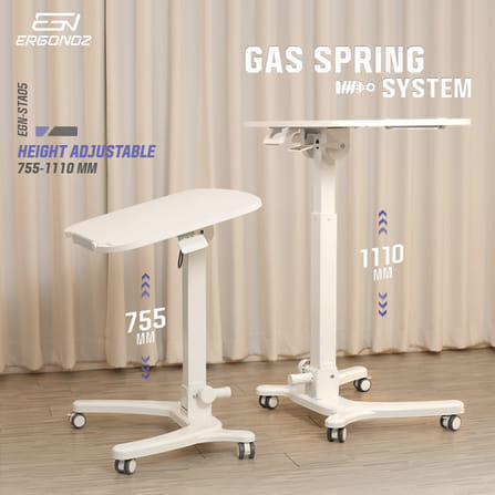 โต๊ะอเนกประสงค์แบบพับได้ มีล้อเลื่อน ERGONOZ EGN-STA05-B, สีดำ (MULTI-PURPOSE FOLDABLE DESK)_4