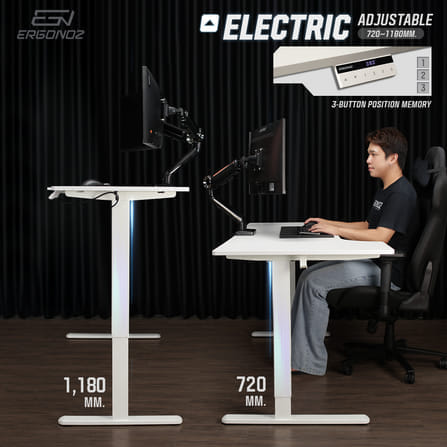 โต๊ะปรับระดับไฟฟ้า ERGONOZ EGN-ELSTA03-W, สีขาว (INTEGRA L-SHAPE ELECTRIC STANDING DESK)_5
