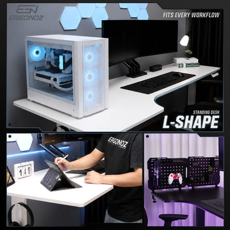 โต๊ะปรับระดับไฟฟ้า ERGONOZ EGN-ELSTA03-B, สีดำ (INTEGRA L-SHAPE ELECTRIC STANDING DESK)_7