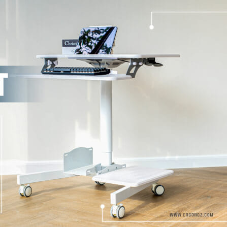 โต๊ะคอมพิวเตอร์ปรับระดับ มีล้อเลื่อน ERGONOZ EGN-STA02B, สีดำ (COMPUTER CART STANDING DESK)_7