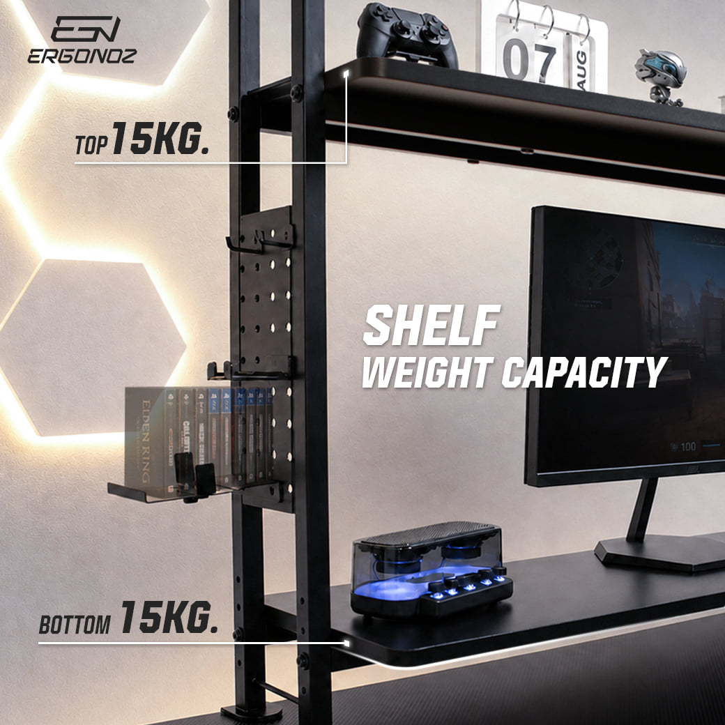 ชั้นวางอเนกประสงค์ 2 ชั้น ERGONOZ EGN-PANEL04-130-B สีดำ_3