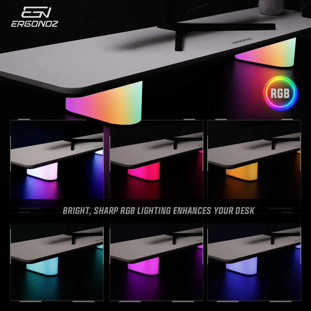 แท่นวางจอ ERGONOZ EGN-LUMINAR-100-B กว้าง 100 ซม., สีดำ (LEVATOR LUMINAR MONITOR RISER มีไฟ RGB)_6