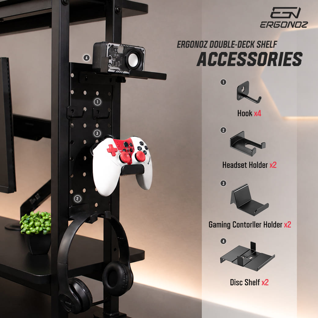 ชั้นวางอเนกประสงค์ 2 ชั้น ERGONOZ EGN-PANEL04-110-B สีดำ_9