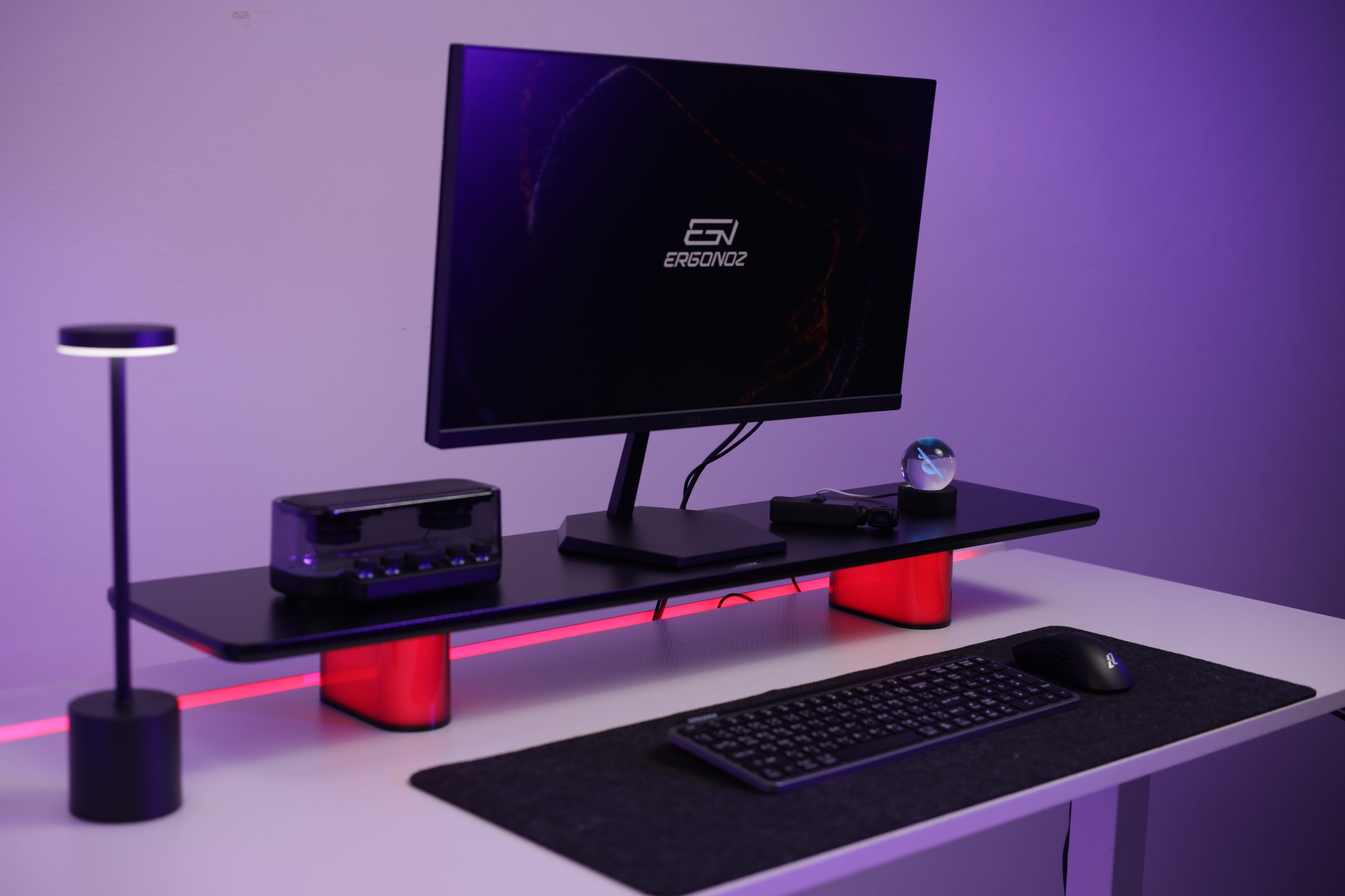 แท่นวางจอ ERGONOZ EGN-LUMINAR-80-B กว้าง 80 ซม., สีดำ (LEVATOR LUMINAR MONITOR RISER มีไฟ RGB)_10