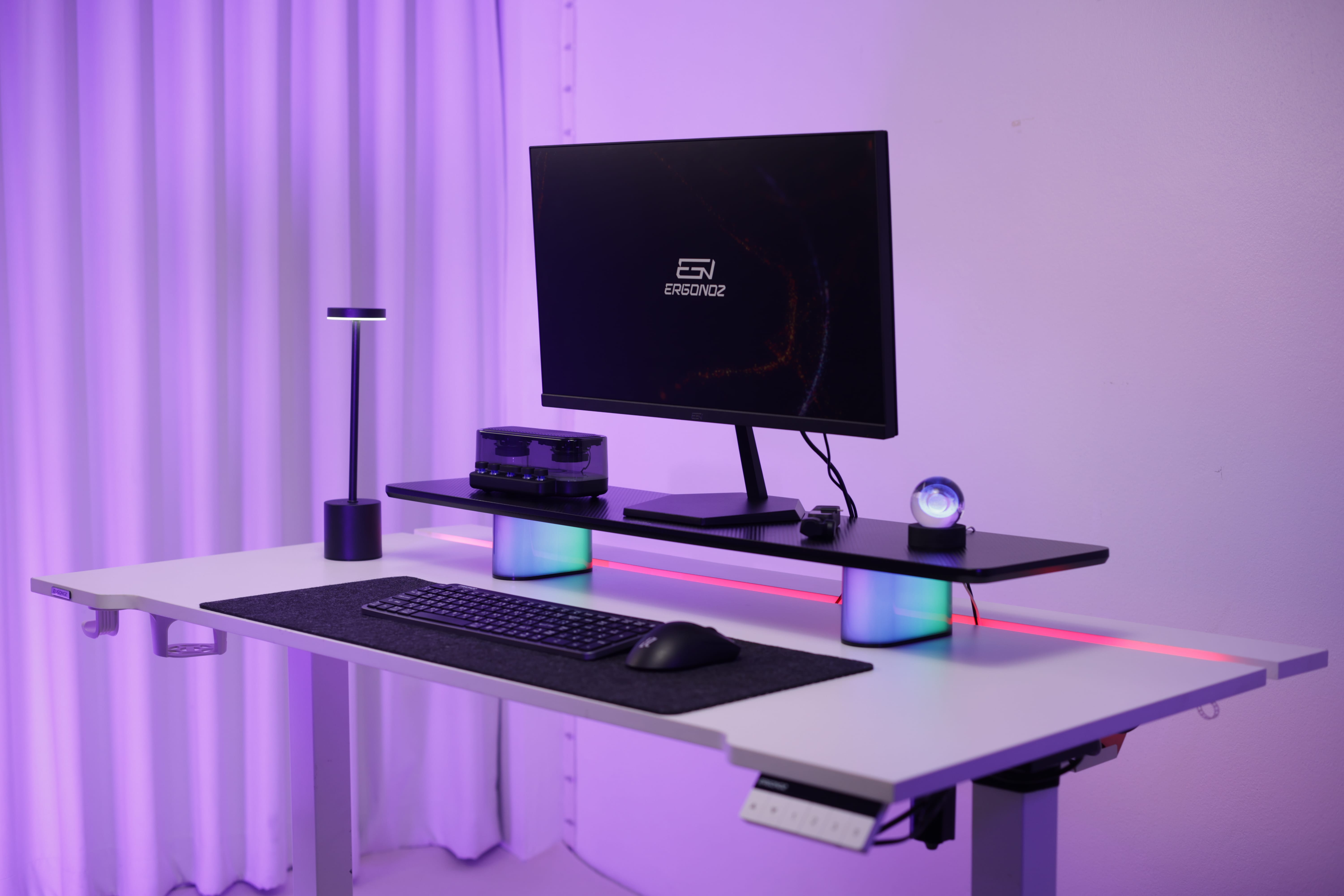 แท่นวางจอ ERGONOZ EGN-LUMINAR-100-B กว้าง 100 ซม., สีดำ (LEVATOR LUMINAR MONITOR RISER มีไฟ RGB)_10