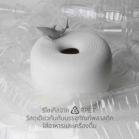 กล่องทิชชู QUALY รุ่น MINI พร้อมฟิกเกอร์ฉลาม ขนาด 13.8X13.8X9.1 ซม. ใช้งานได้สองด้าน สีขาว_6