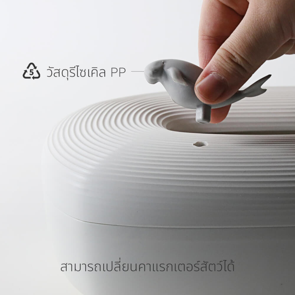 กล่องทิชชู QUALY พร้อมฟิกเกอร์รูปพะยูน  ขนาด 13.8X26.2X9.1 ซม. ใช้งานได้สองด้าน สีขาว