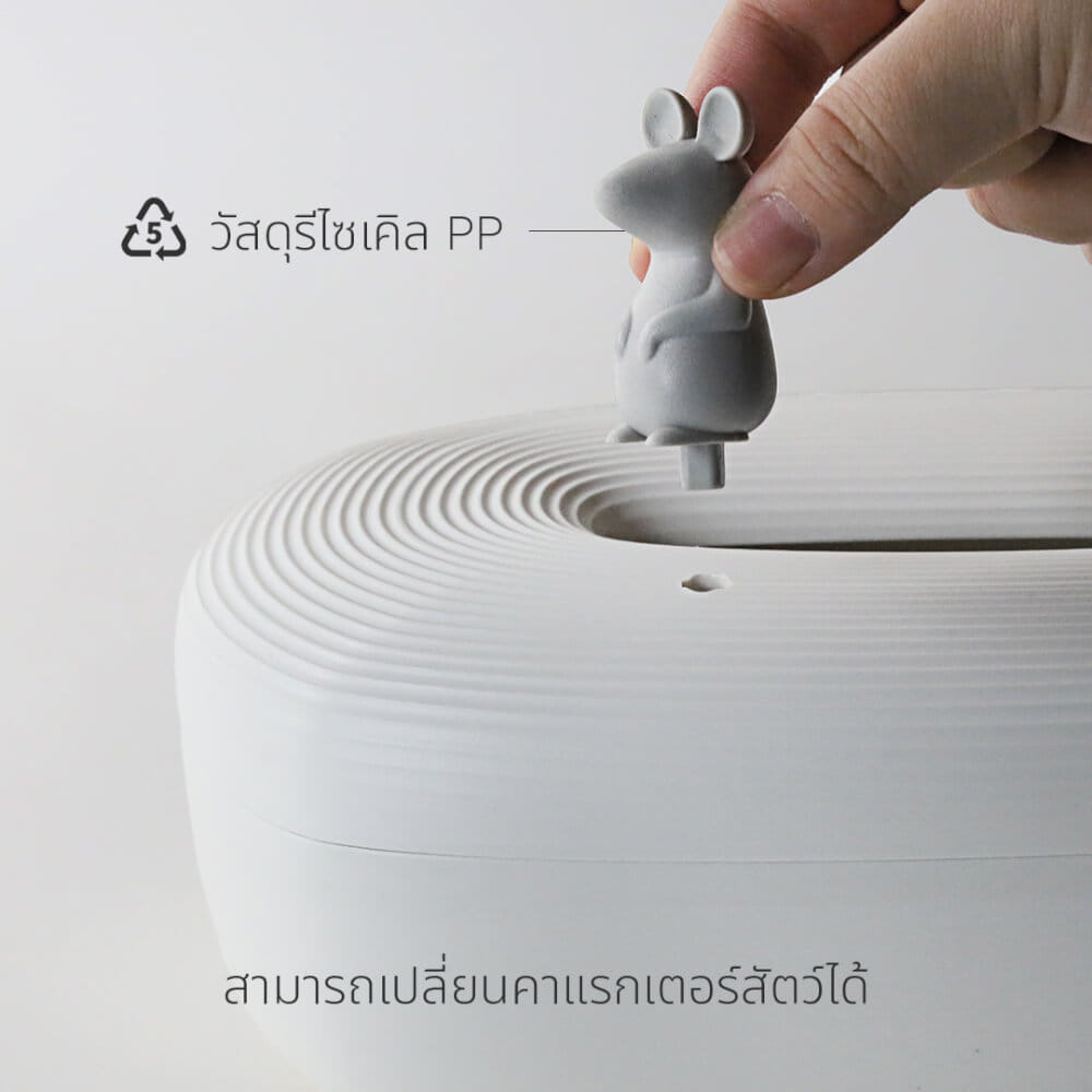 กล่องทิชชู QUALY พร้อมฟิกเกอร์รูปหนู ขนาด 13.8X26.2X9.1 ซม. ใช้งานได้สองด้าน สีขาว