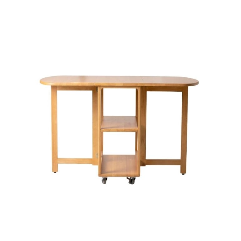 โต๊ะทานข้าวไม้ยางพาราแท้พับเก็บได้ MAAI DESIGN  รุ่น NABI TABLE สีโอ๊ค_0