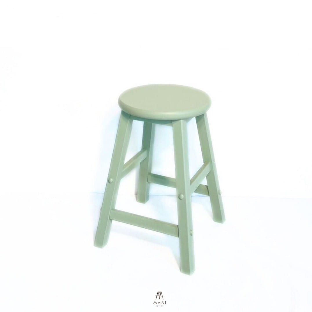 เก้าอี้บาร์ไม้ยางพารา MAAI DESIGN รุ่น GOM STOOL สีมิ้นท์