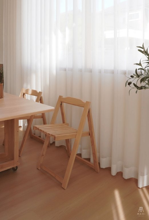 เก้าอี้ไม้ยางพาราแท้ MAAI DESIGN A CHAIR สีบีช_1