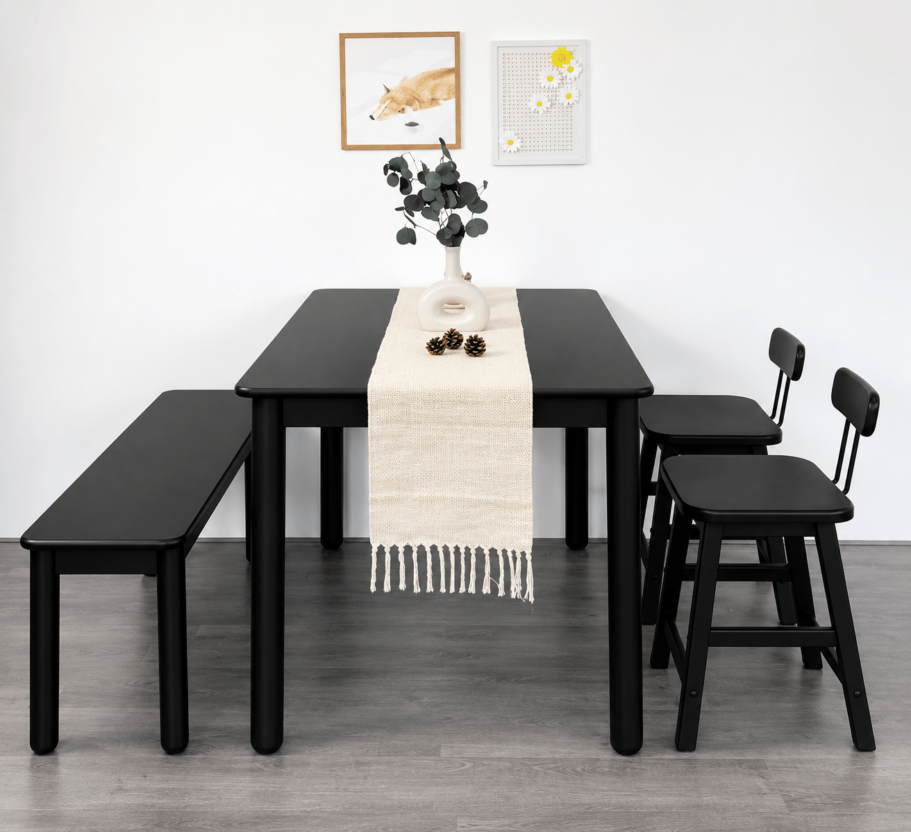เก้าอี้ม้านั่งยาว/ม้านั่งไม้ยางพาราแท้ MAAI DESIGN ISSHO BENCH 120 CM. สี BLACK_1